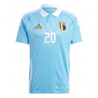 Camiseta Bélgica Lois Openda #20 Visitante Equipación Eurocopa 2024 manga corta